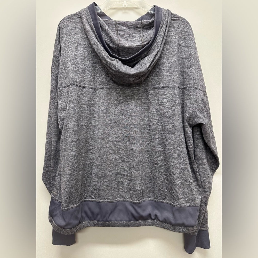 MONDETTA PERFORMANCE + LUXURY XL Lavender Gray Space Dye Hooded PulloverShirt - Picture 7 of 9